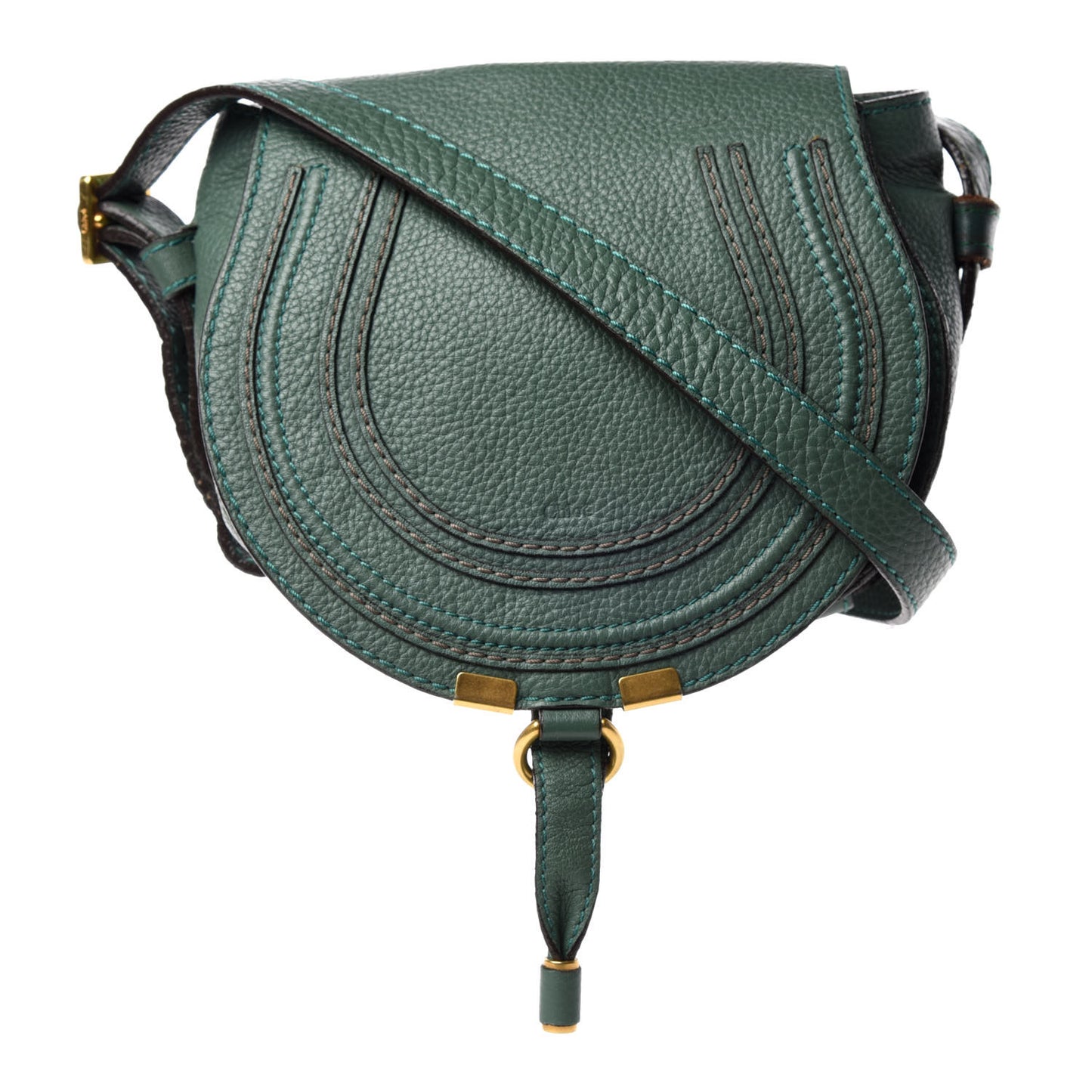 Calfskin Mini Marcie Round Crossbody Bag Eucalyptus