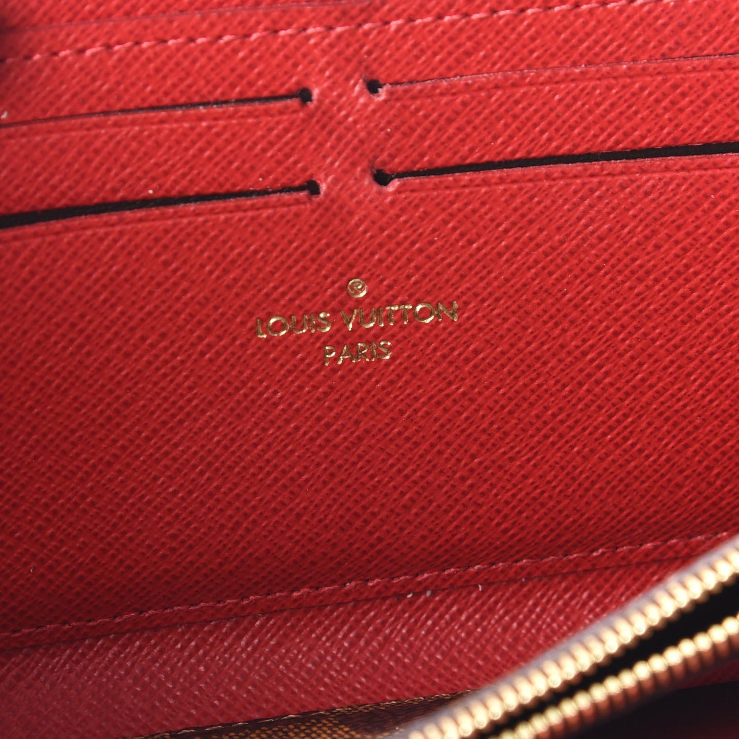 Damier Ebene Clemence Wallet Cherry