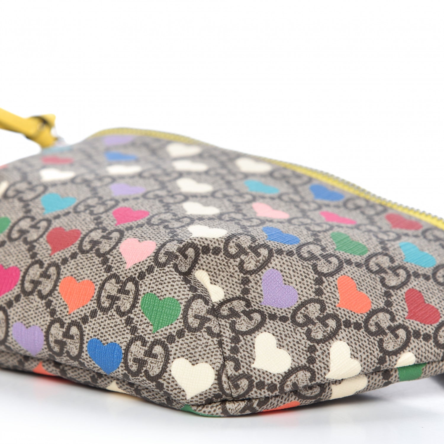 Gucci Soft GG Supreme Monogram Hearts Web Childrens Belt Bag Beige Ebony Multicolor Freesia 7 of 9