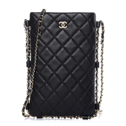 Chanel Lambskin Quilted Tech Take Away Clutch Black 1 of 8