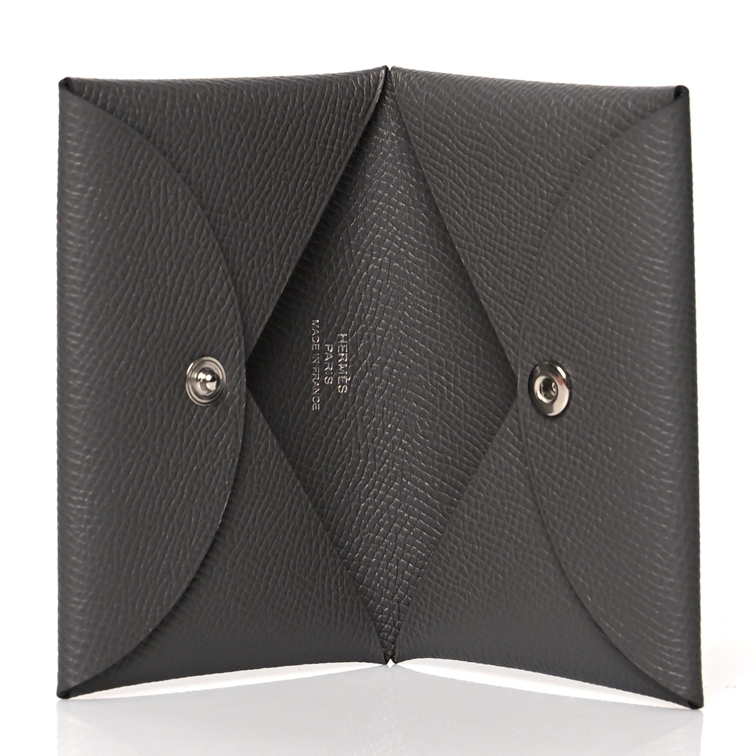 Hermes Epsom Calvi Duo Card Case Gris Meyer 5 of 8