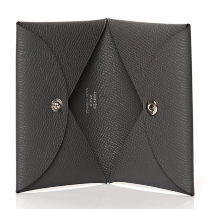 Hermes Epsom Calvi Duo Card Case Gris Meyer 5 of 8