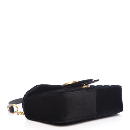 Gucci Velvet Matelasse Mini GG Marmont Shoulder Bag Black 5 of 10
