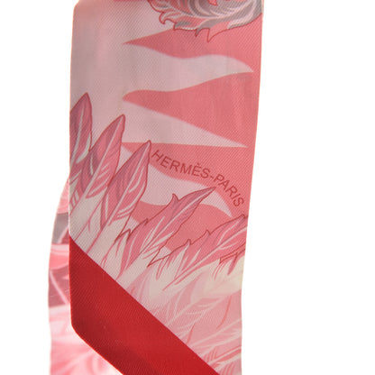 Hermes Silk Cheval Phoenix Twilly Grenadine Rose Gris 4 of 7