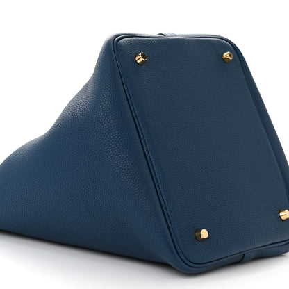 Hermes Taurillon Clemence Picotin Lock 22 MM Deep Bleu 9 of 11