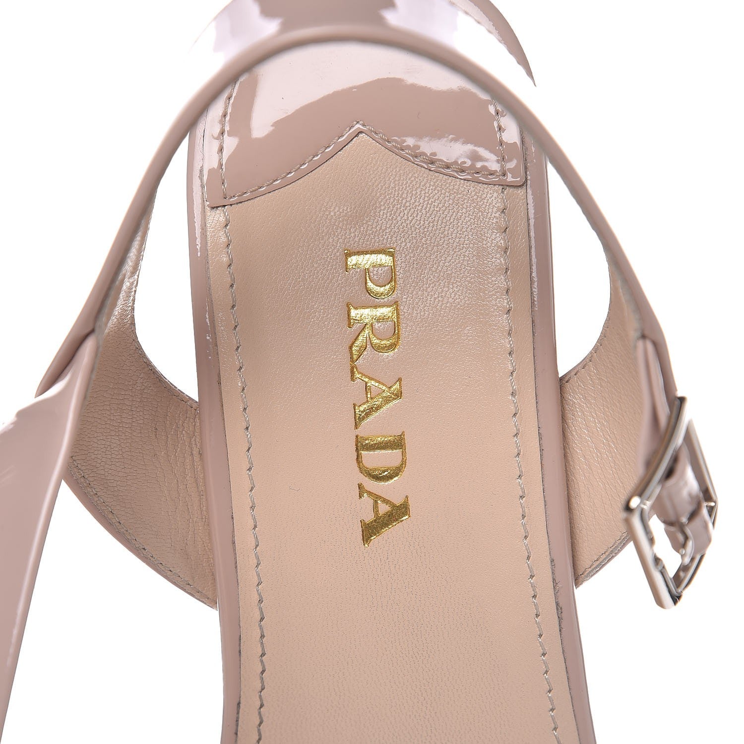 Prada Vernice Crisscross Platform 100mm Wedge Sandals 38.5 Cipria 9 of 13