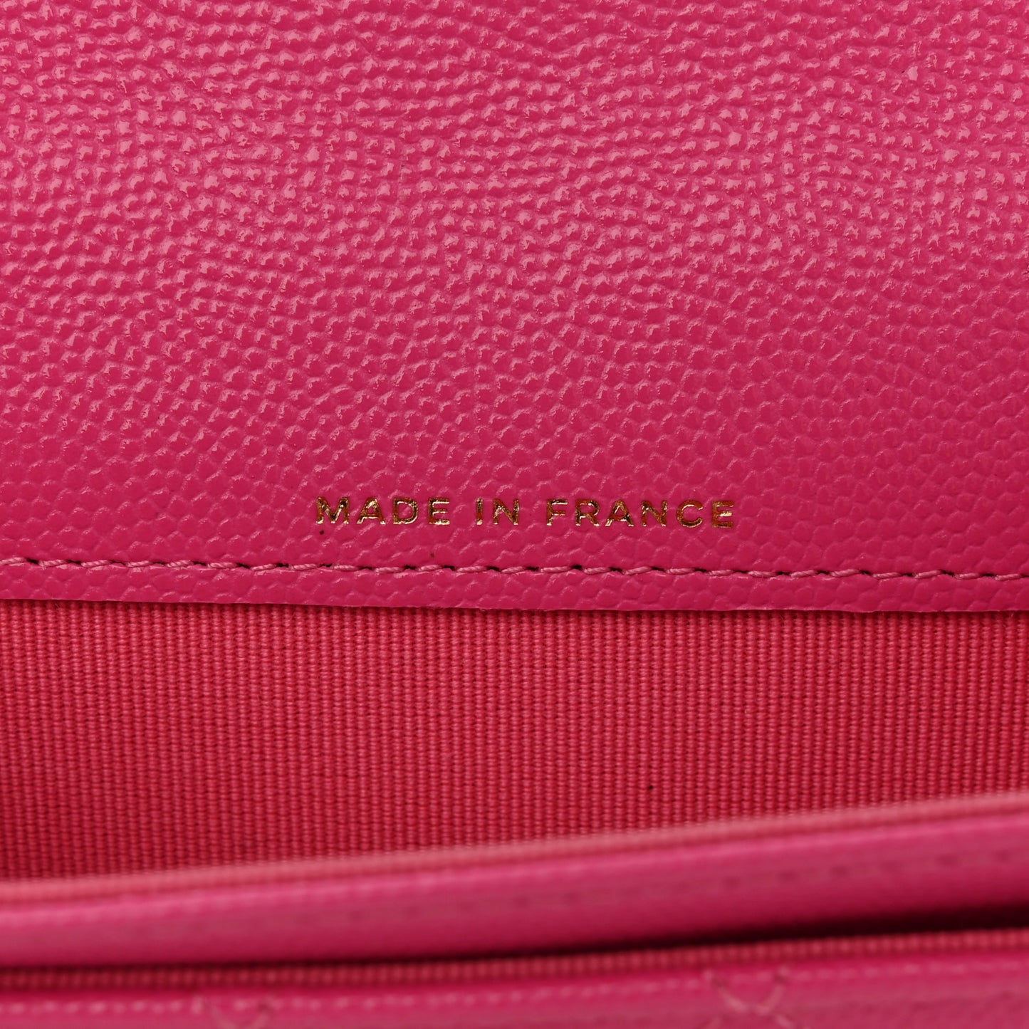Caviar Quilted Flap Card Holder Wallet Dark Pink