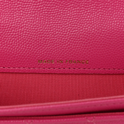Chanel Caviar Quilted Flap Card Holder Wallet Dark Pink 7 of 11