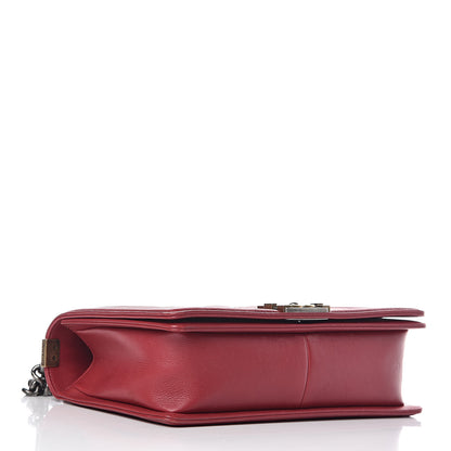 Chanel Calfskin Stitched New Medium Boy Flap Red 4 of 17