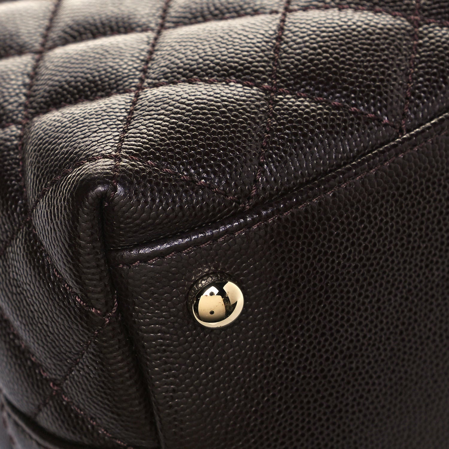 Chanel Caviar Quilted Small Coco Handle Flap Dark Brown 11 of 13