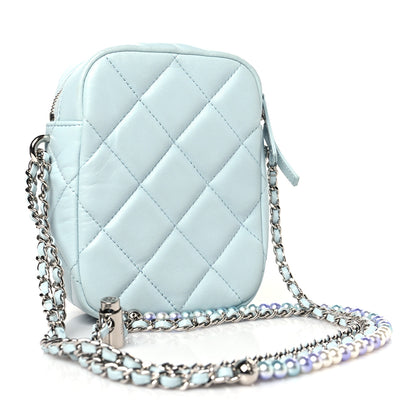 Chanel Lambskin Quilted Vertical My Perfect Camera Case Light Blue 3 of 10