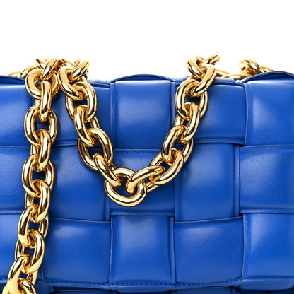 Bottega Veneta Lambskin Maxi Intreccio Padded Chain Cassette Crossbody Bag Cobalt 7 of 9