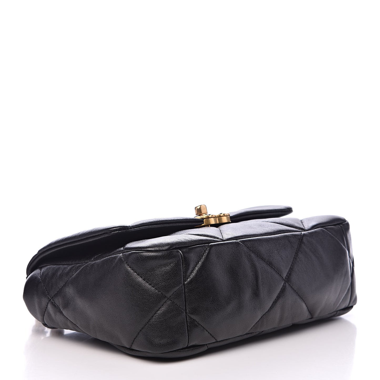 Goatskin Quilted Medium 19 Flap Black