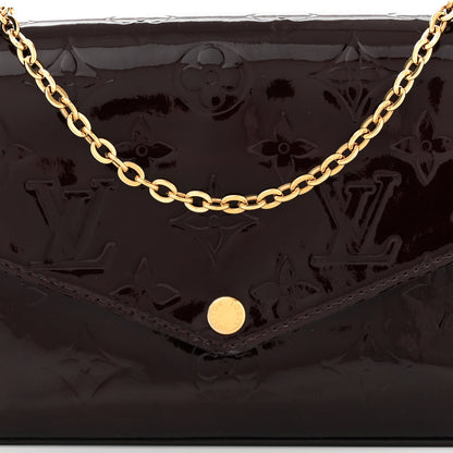 Louis Vuitton Vernis Pochette Felicie Chain Wallet Amarante 9 of 11