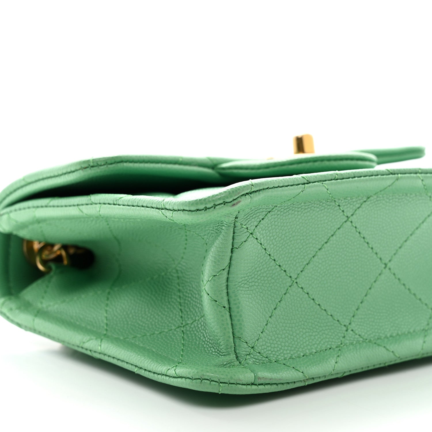 Chanel Caviar Quilted Mini Sweet Classic Flap Green 9 of 10
