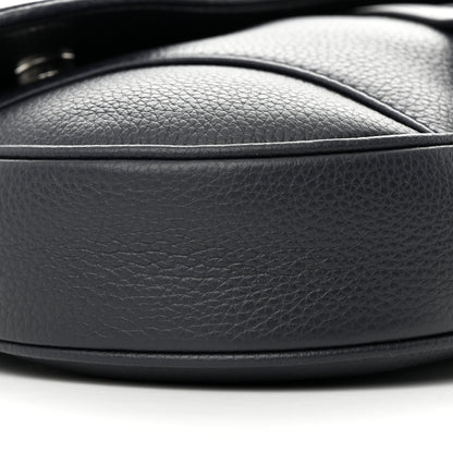 Christian Dior Grained Calfskin Mens Saddle Bag Navy Blue 9 of 11