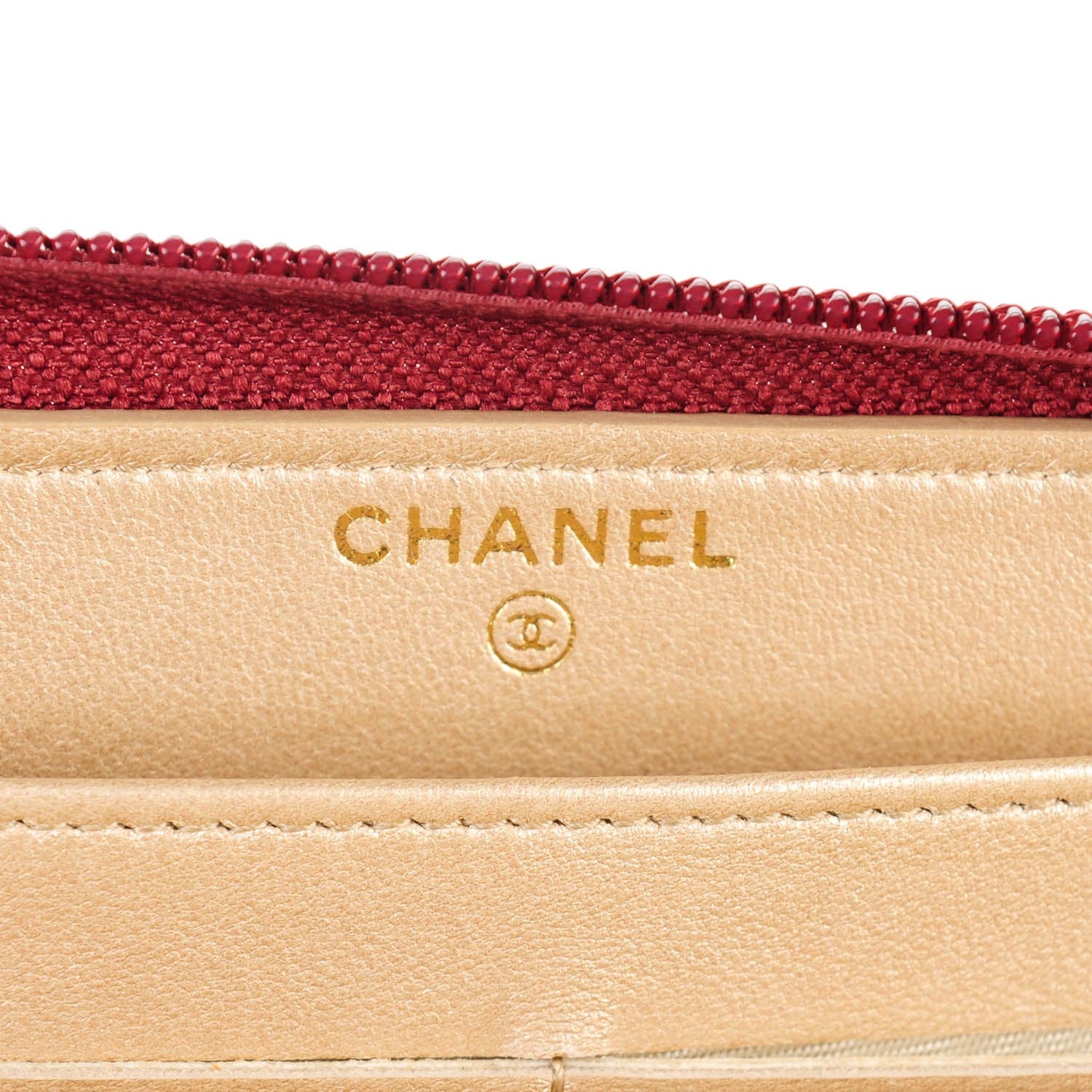 Chanel Lambskin Camellia Embossed Large Gusset Zip Around Wallet Red 6 of 9