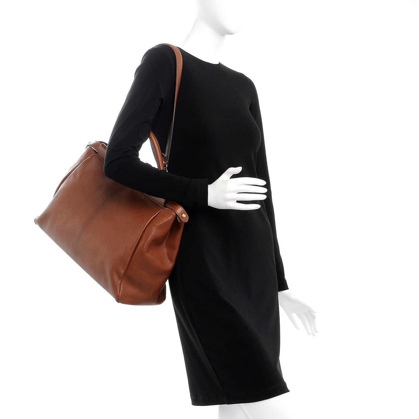 Goatskin Zucca Large Peekaboo Iconic Satchel Cuoio Tobacco Moro