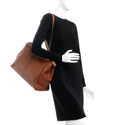 Fendi Goatskin Zucca Large Peekaboo Iconic Satchel Cuoio Tobacco Moro 3 of 9