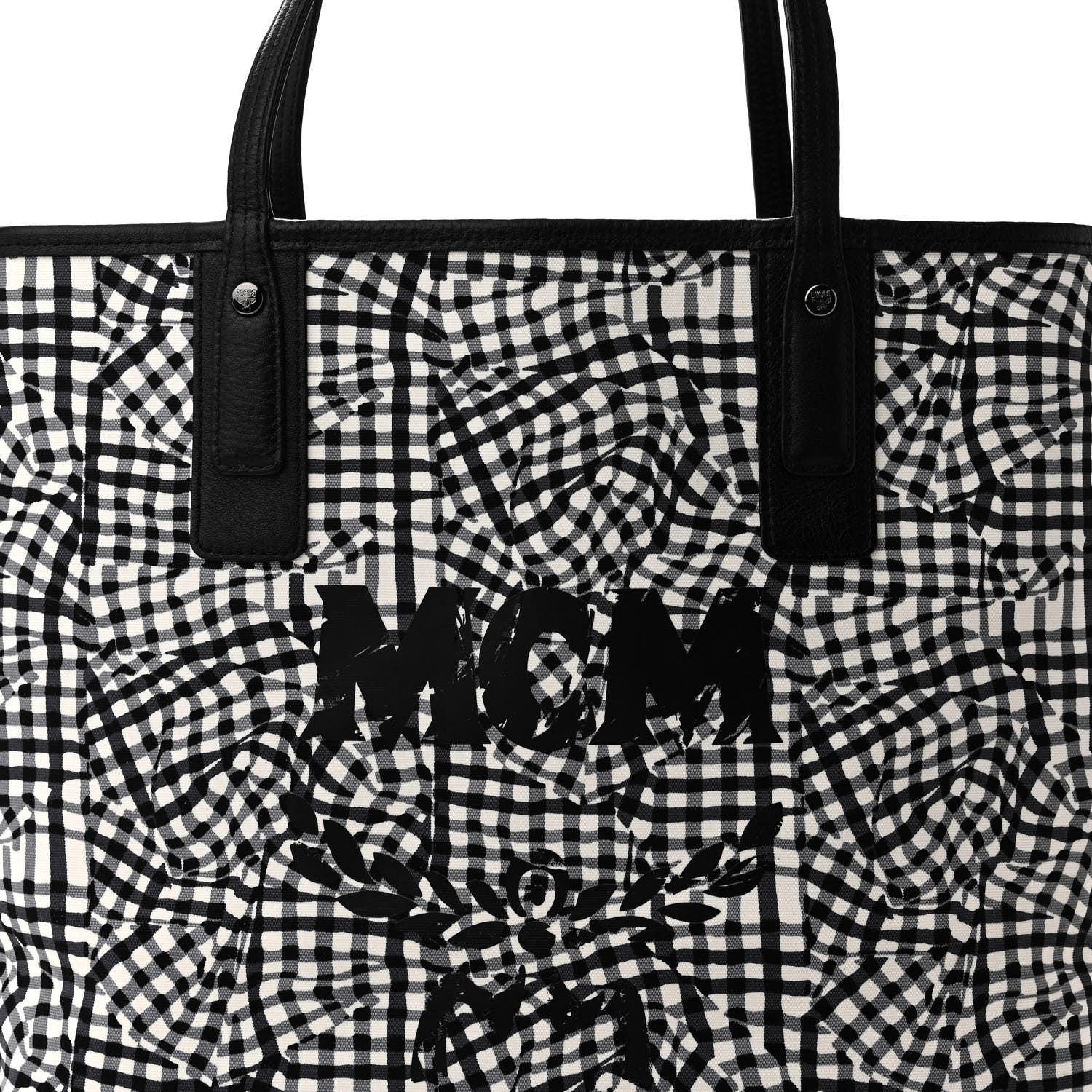 MCM Visetos Medium Liz Reversible Shopper Tote Black 10 of 15