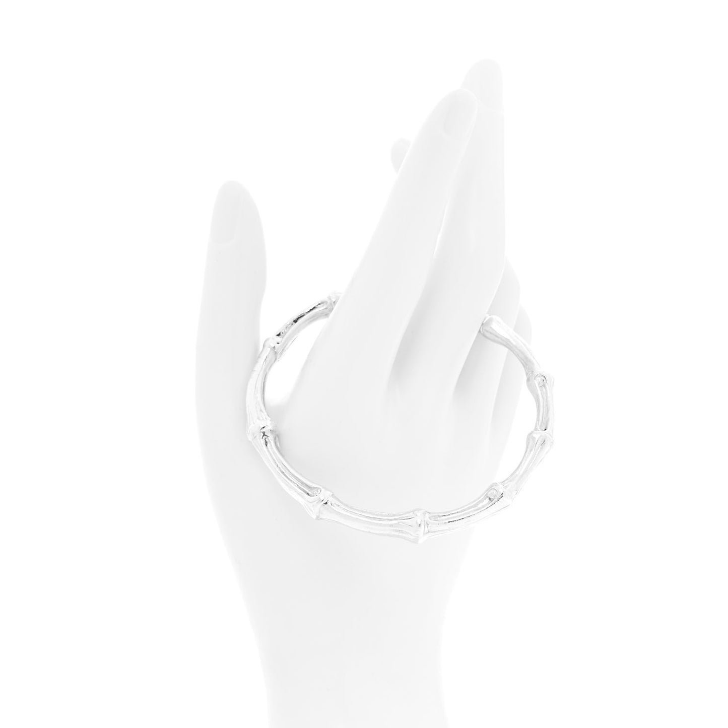 Sterling Silver Nature Bamboo Bangle Bracelet