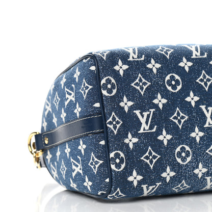 Louis Vuitton Monogram Jacquard Denim Speedy Bandouliere 25 Bleu 8 of 10