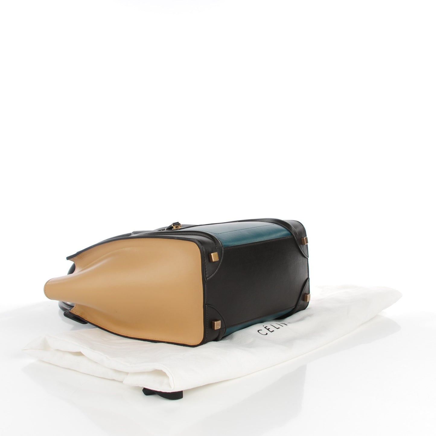 Satin Calfskin Micro Tri-Color Luggage Peacock