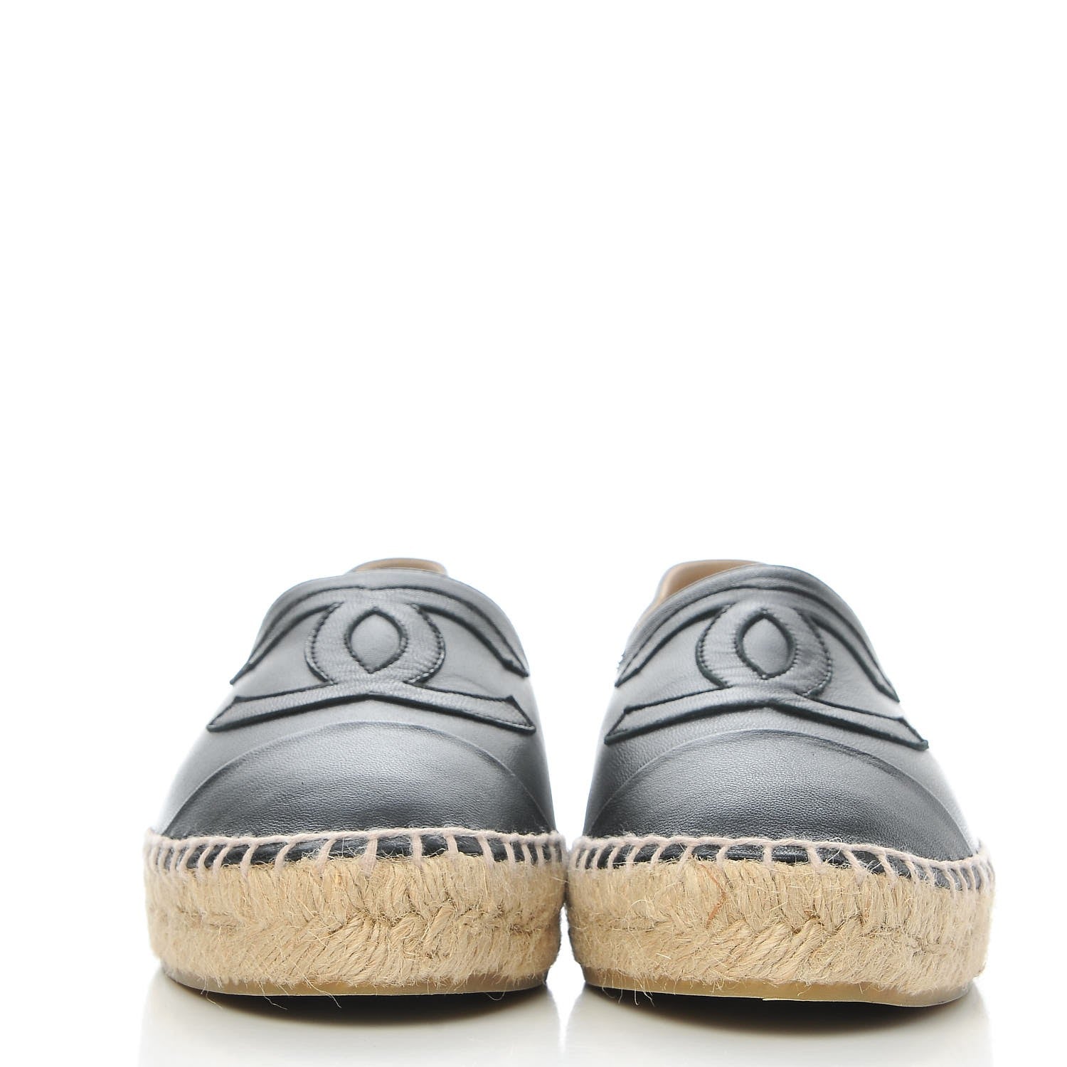 Chanel Lambskin CC Espadrilles 38 Black 2 of 11