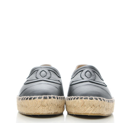 Chanel Lambskin CC Espadrilles 38 Black 2 of 11