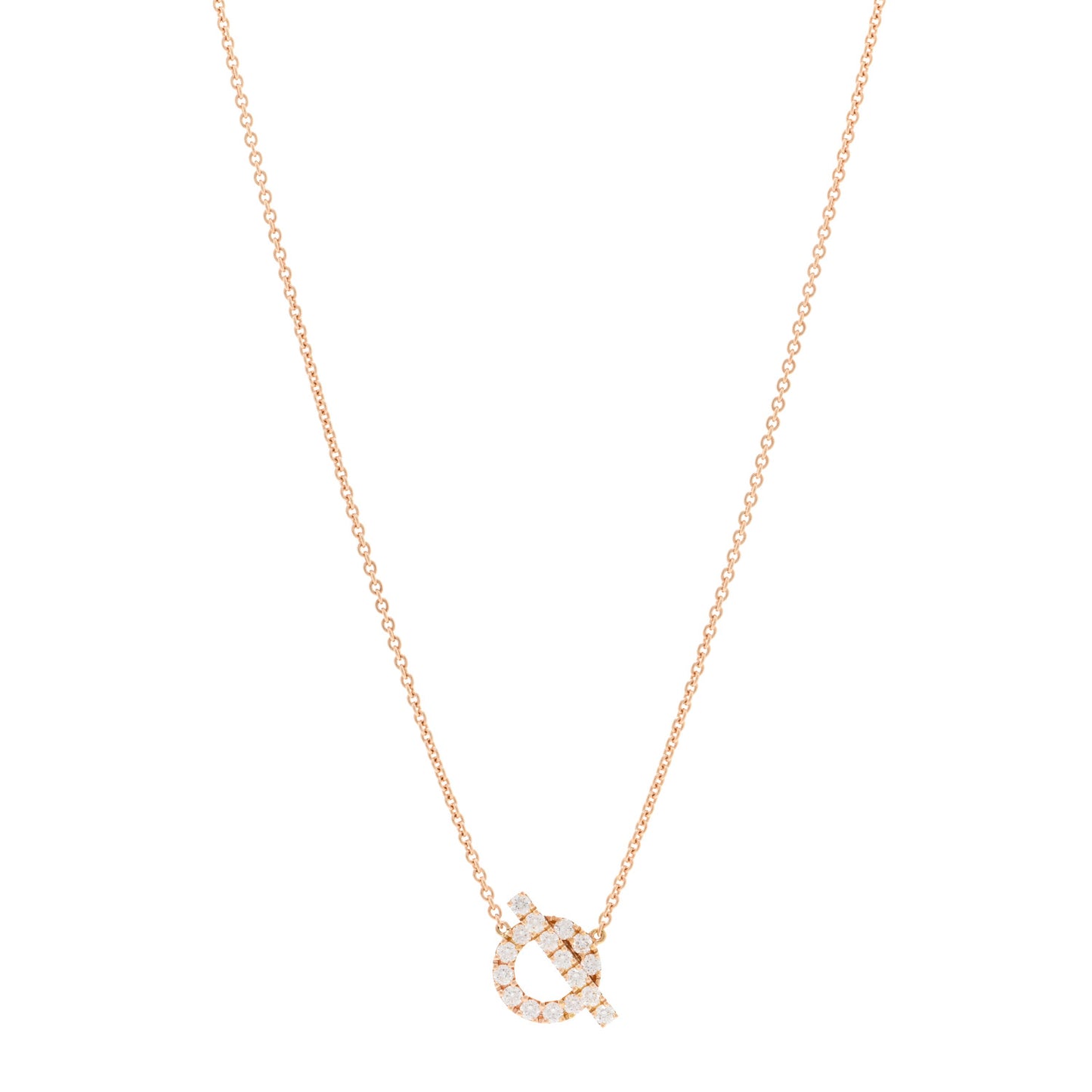 18K Rose Gold Diamond Finesse Pendant Necklace