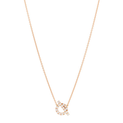 Hermes 18K Rose Gold Diamond Finesse Pendant Necklace 1 of 6
