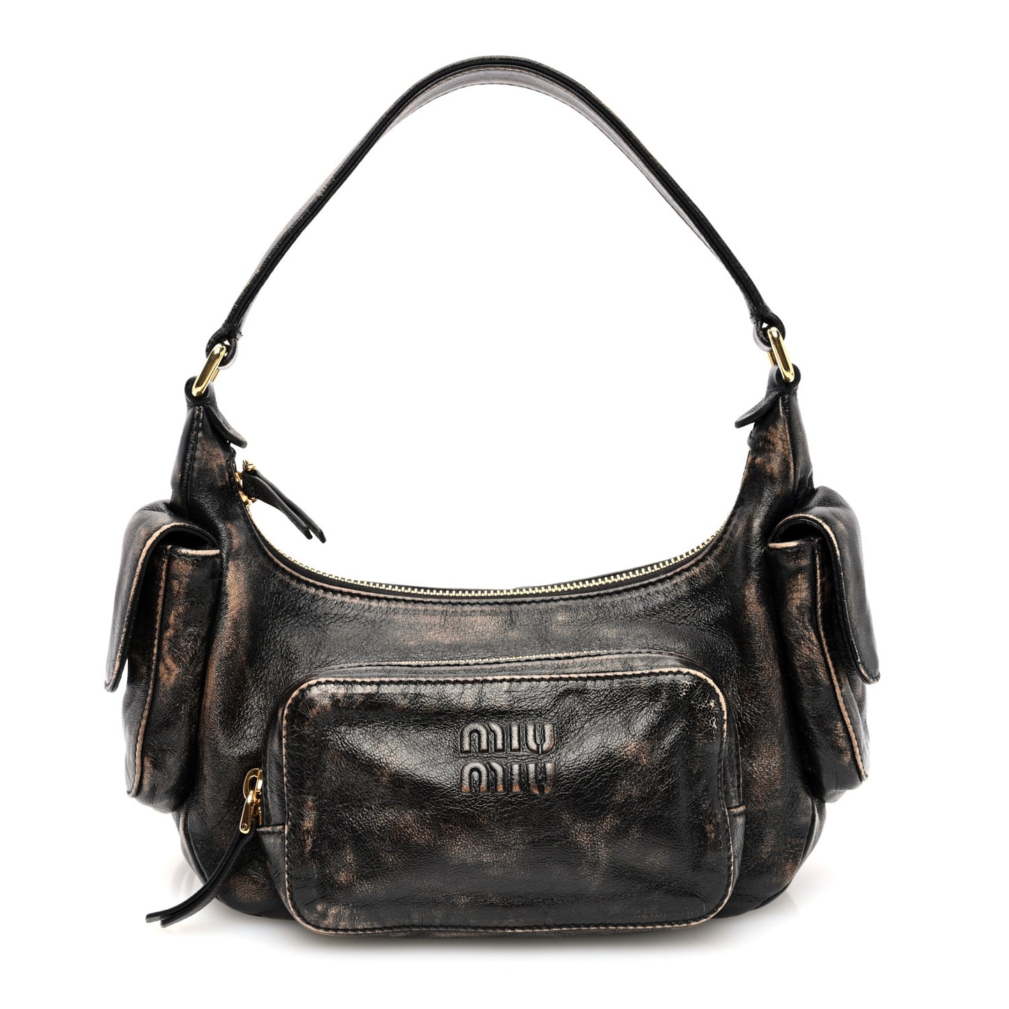 Distressed Nappa Pocket Bag  Sand Coffee