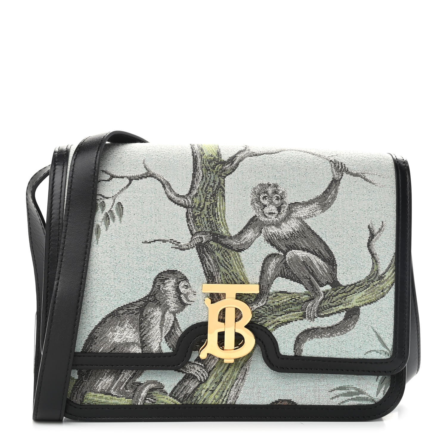Burberry Jacquard Monkey Medium TB Bag Black 1 of 9