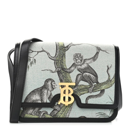 Burberry Jacquard Monkey Medium TB Bag Black 1 of 9