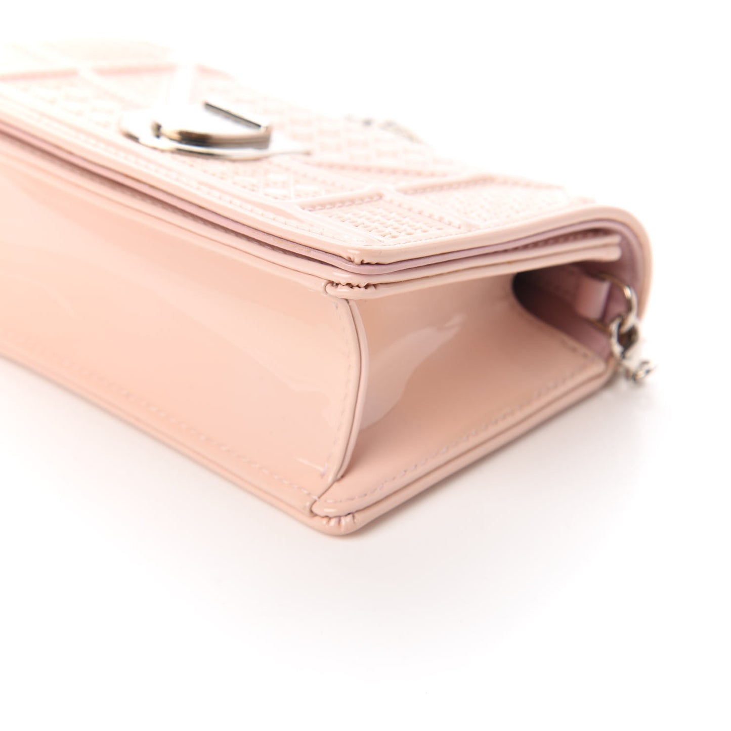 Patent Micro-Cannage Baby Diorama Flap Bag Rose