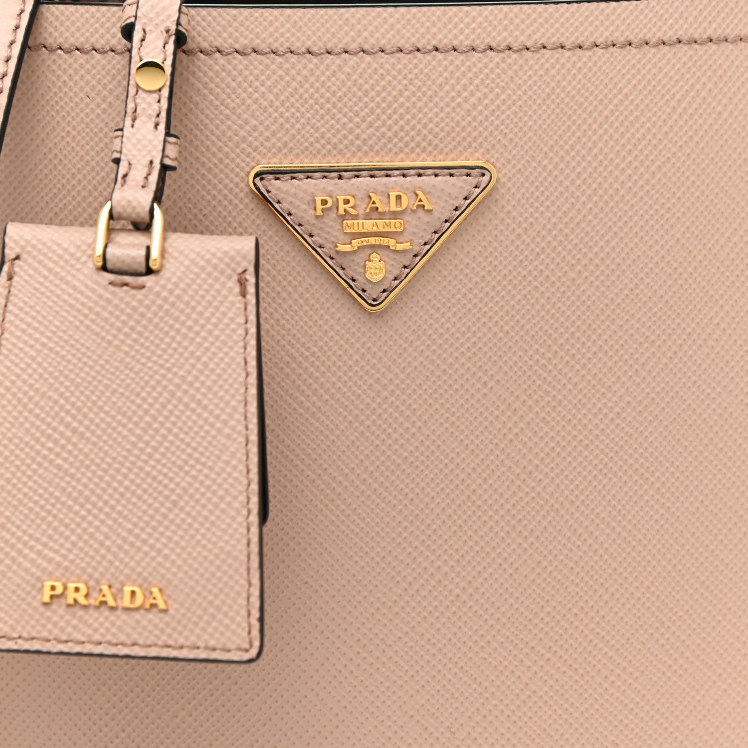 Prada Saffiano Cuir Medium Panier Bucket Bag Cipria Black 7 of 10