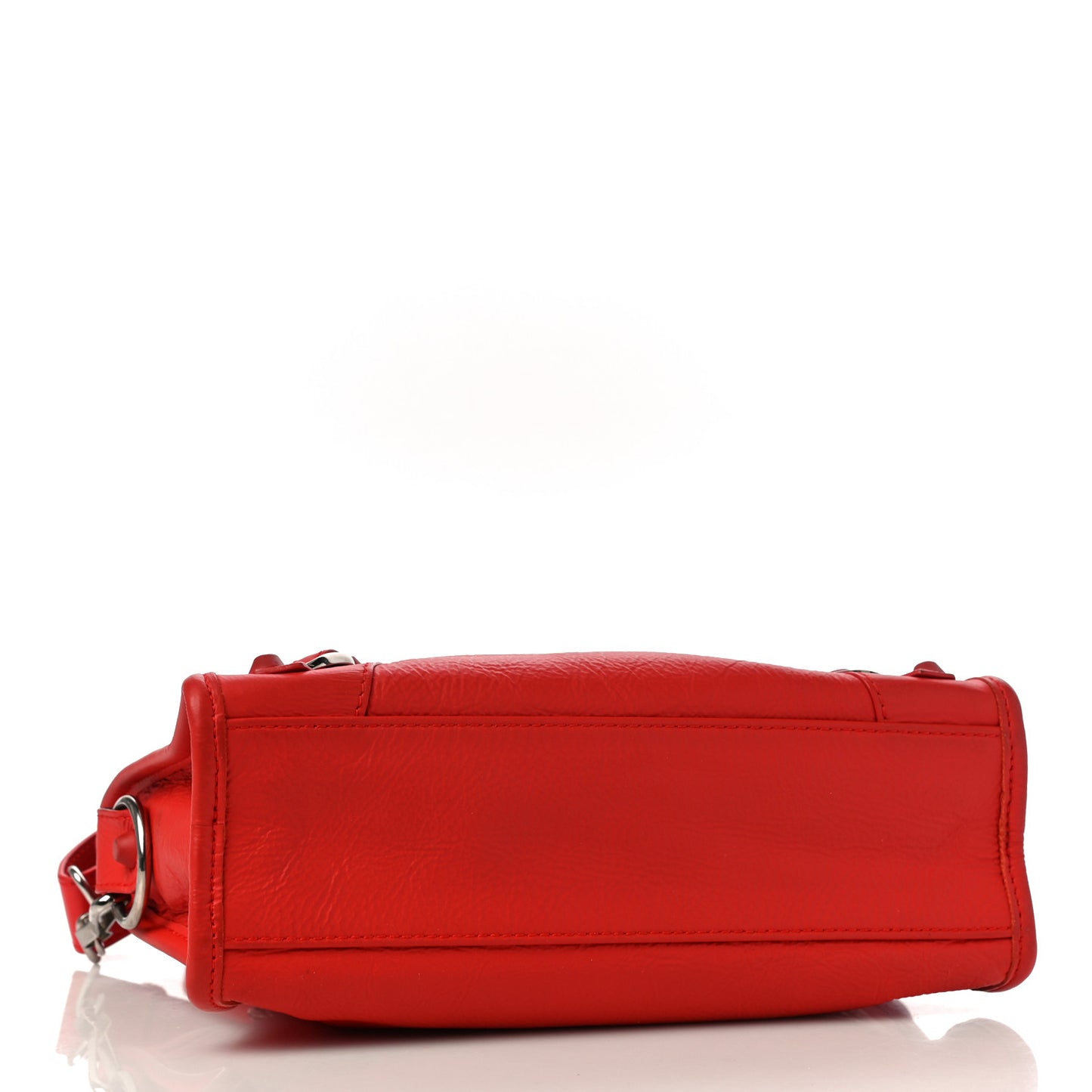Matte Goatskin Rubber Covered Classic Hardware Mini City Rouge Coquelicot Rouge Braise