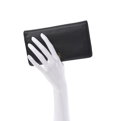 Chanel Grained Calfskin CC Button Yen Wallet Black 2 of 10