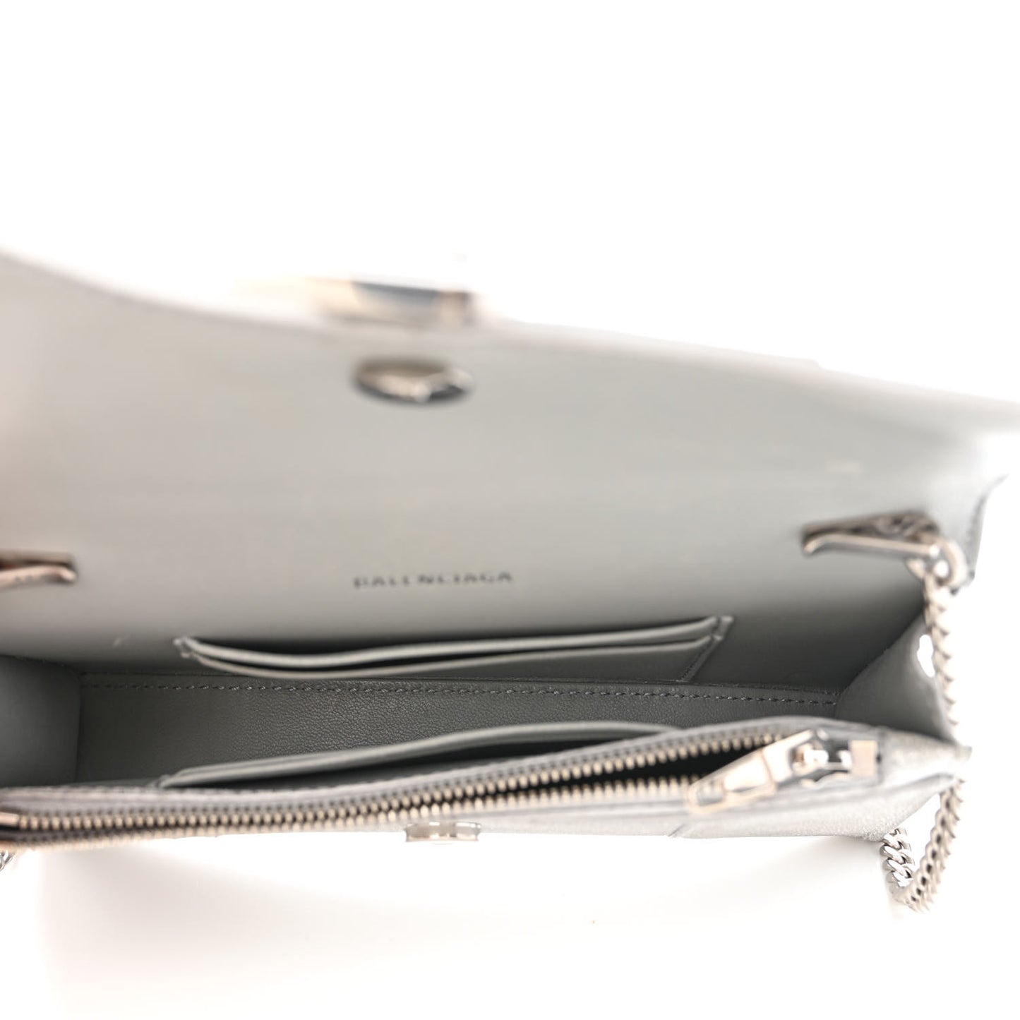 Sparkling Fabric XS Hourglass Wallet On Chain Silver