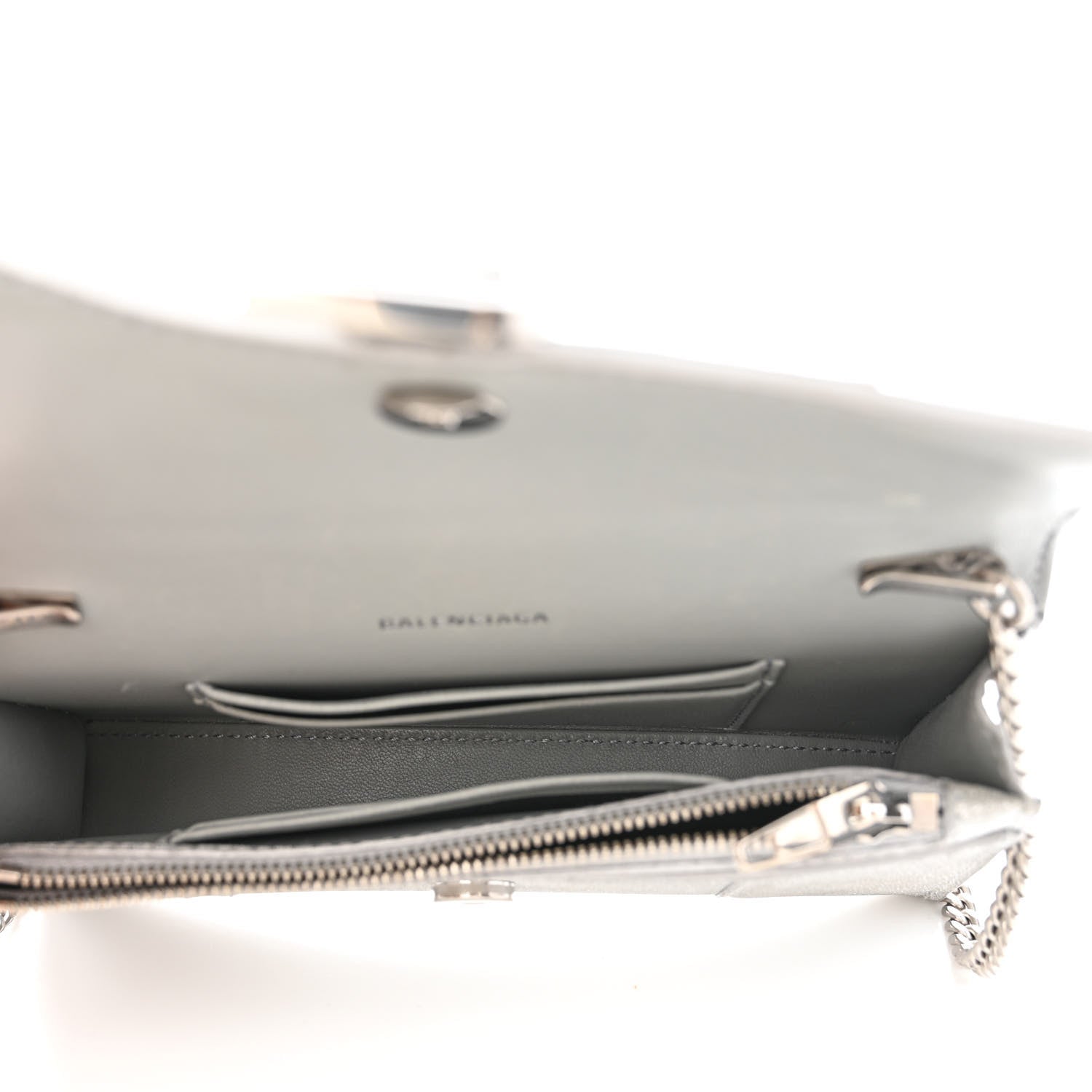 Balenciaga Sparkling Fabric XS Hourglass Wallet On Chain Silver 5 of 9