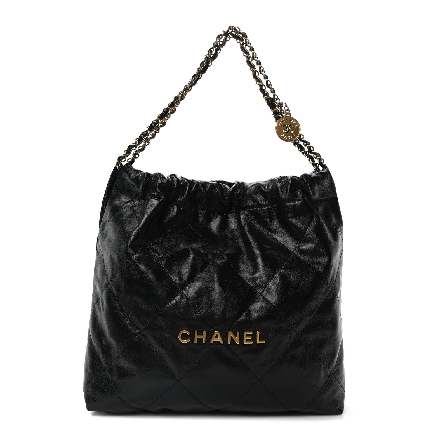 Chanel Shiny Calfskin Quilted Chanel 22 Black 1 of 11