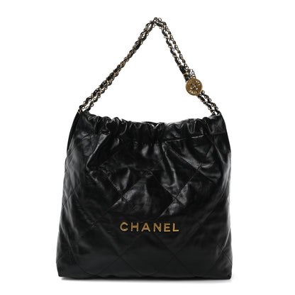 Chanel Shiny Calfskin Quilted Chanel 22 Black 1 of 11
