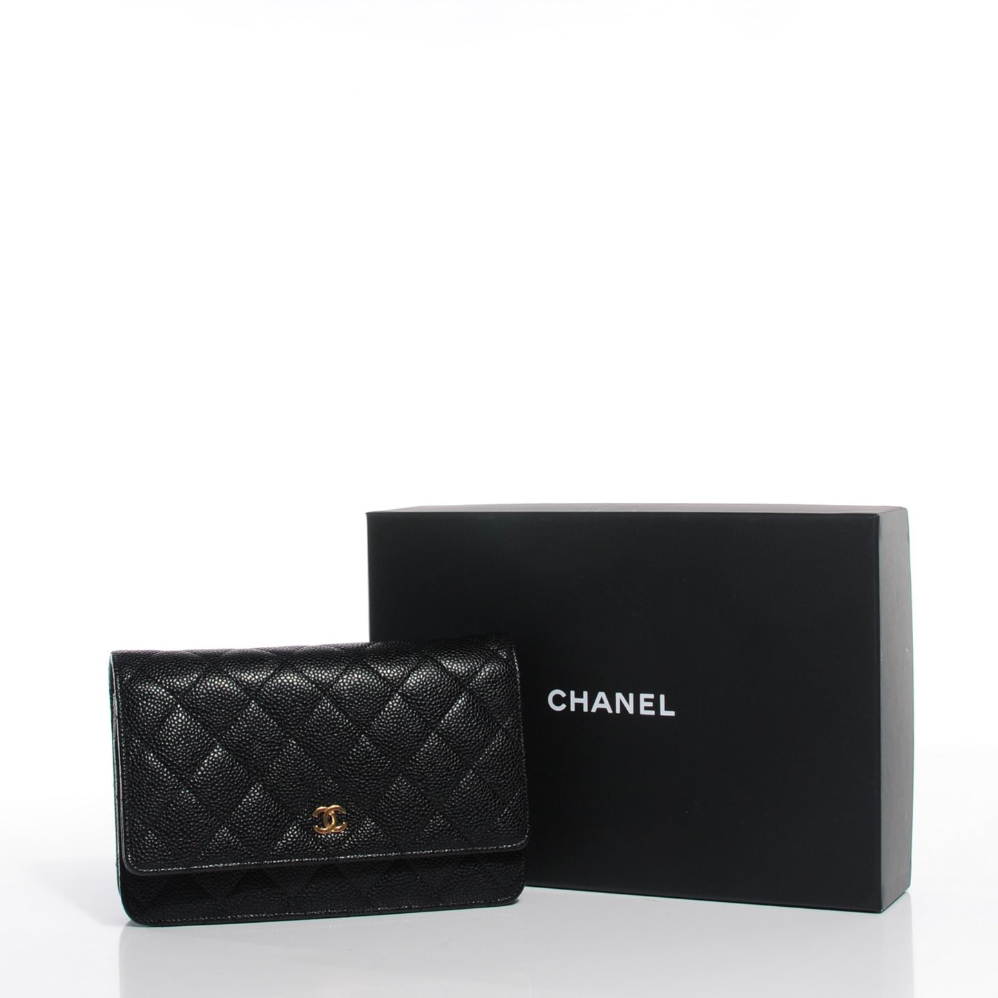 Caviar Quilted Wallet On Chain WOC Black