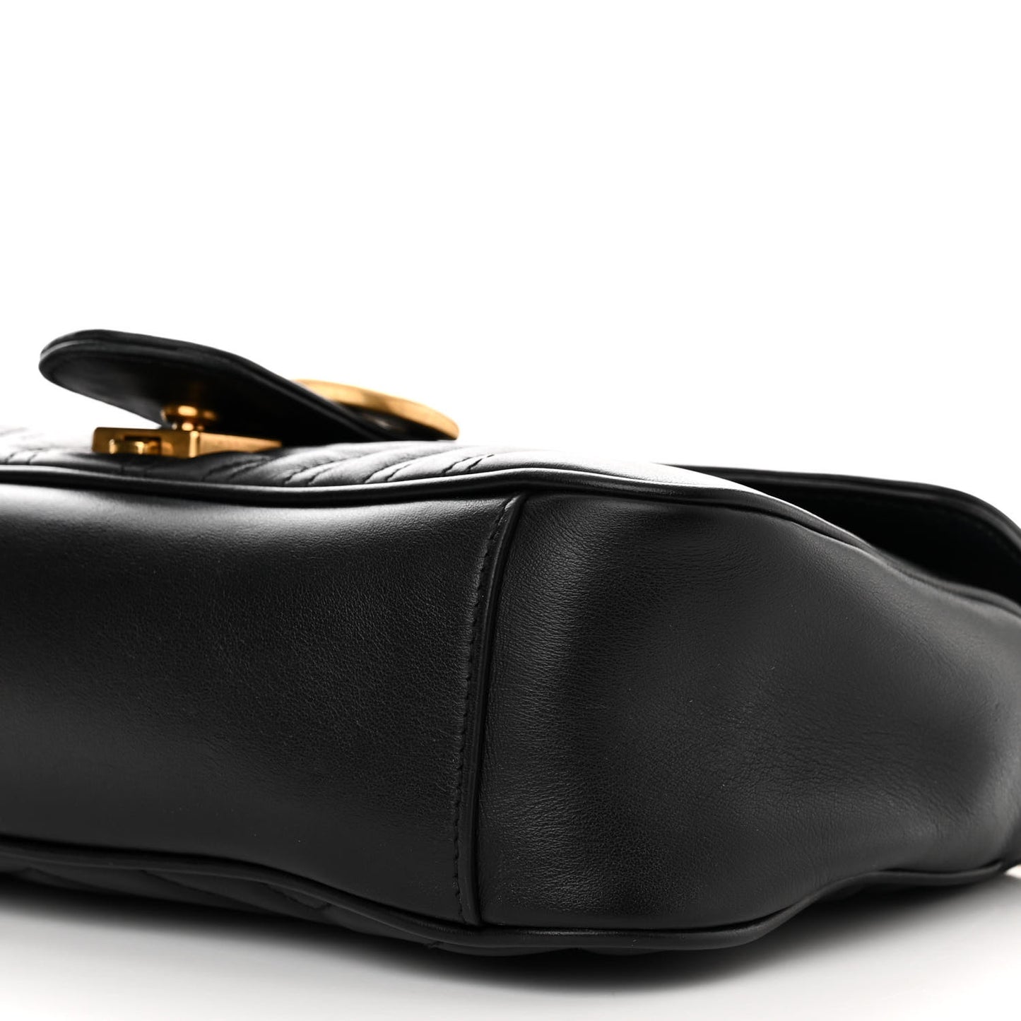 Calfskin Matelasse Small GG Marmont Shoulder Bag Black