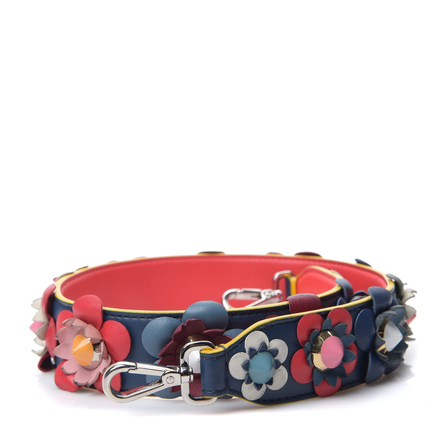 Fendi Vitello Dolce Flowerland Studded Strap You Blue Corallo Multicolor 1 of 4