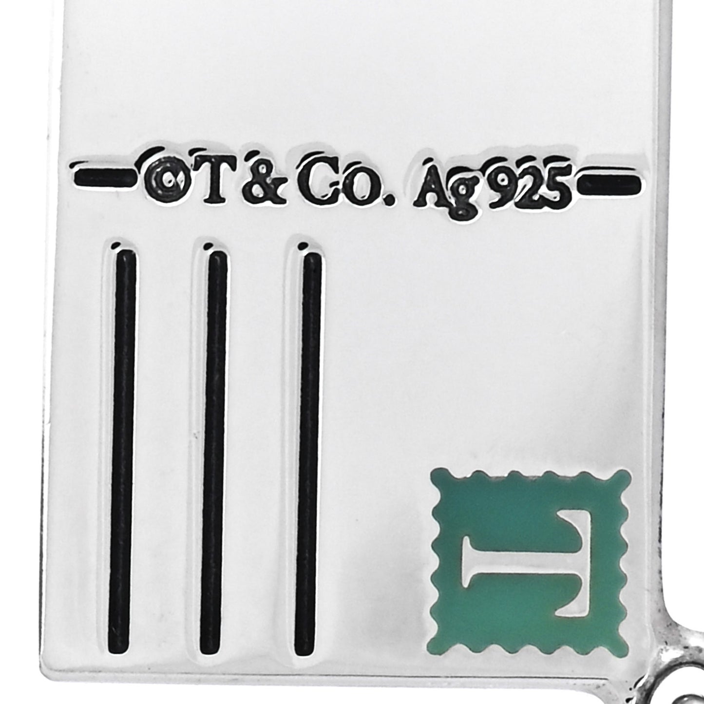 Sterling Silver Enamel Paris Postcard Charm Blue