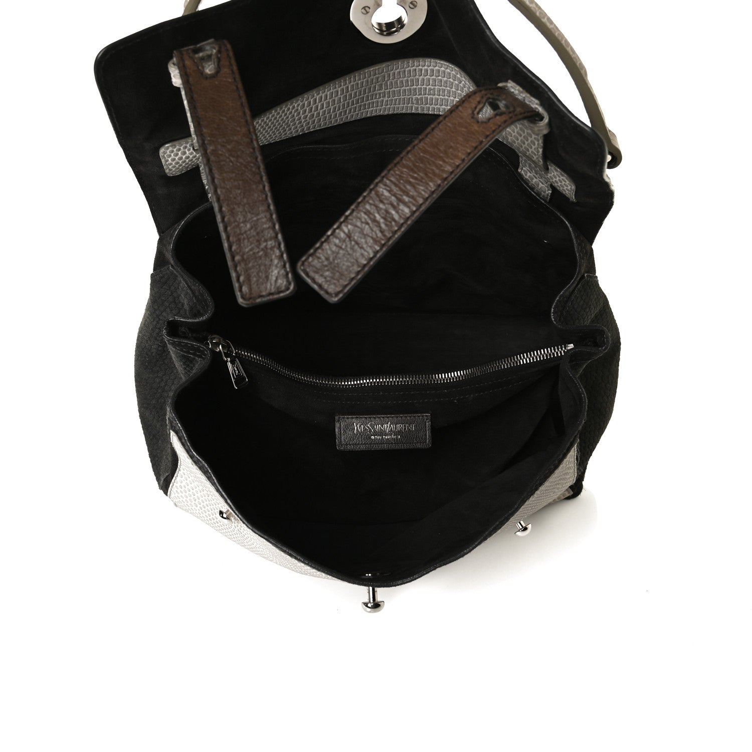 Saint Laurent Calfskin Lizard Embossed Medium Muse Two Brown 5 of 36