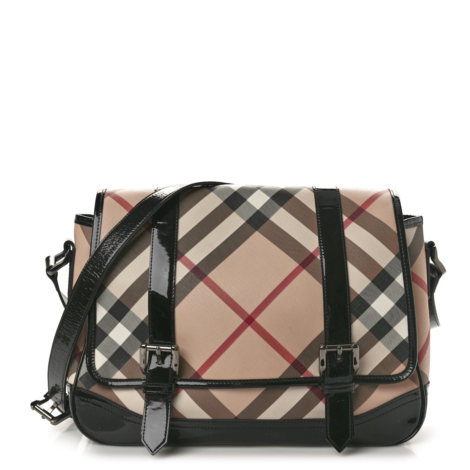 Burberry Nova Check Messenger Bag Black 1 of 9