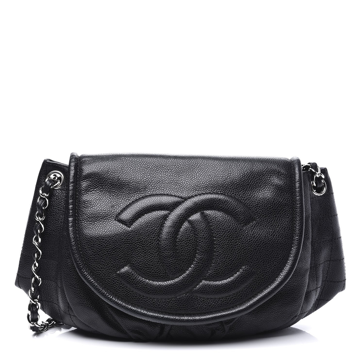 Chanel Caviar Half Moon Large Flap Black 1 of 12