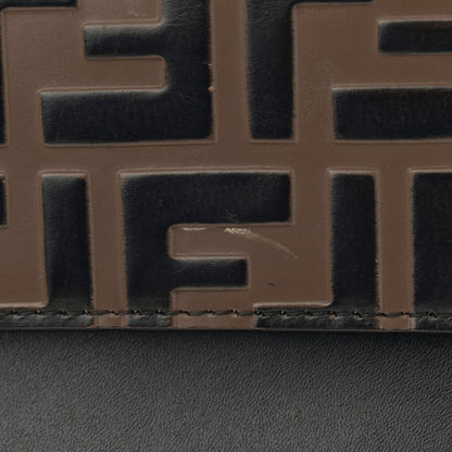 Fendi Vitello Liberty Bi-Color FF 1974 Embossed Chain Strap Kan U Shoulder Bag Black Maya 14 of 16